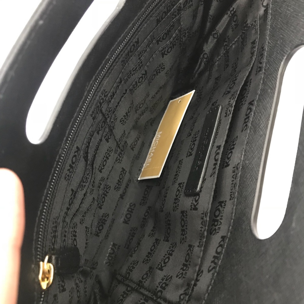Black with Gold Logo - Michael Kors Envelope Purse - Picture 3 of 4